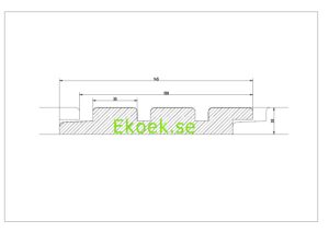 Ribbad bränd träpanel för fasad